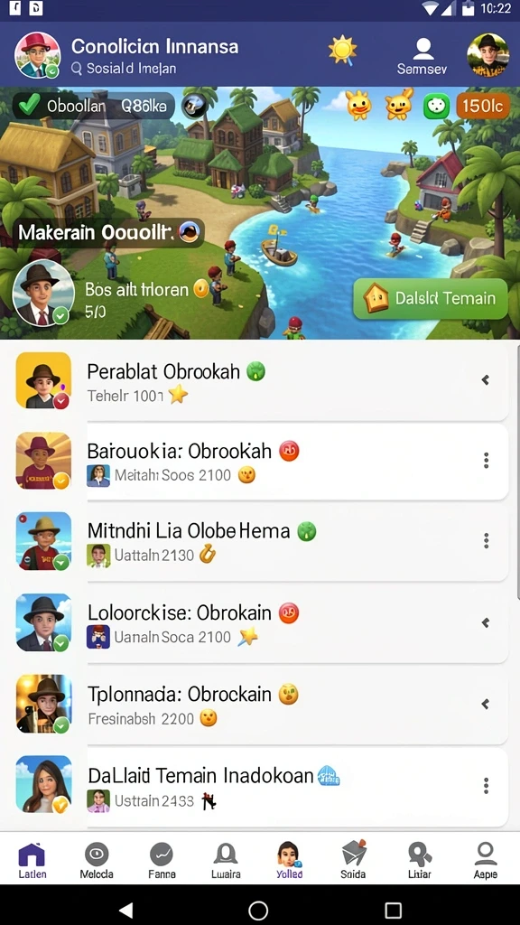Screenshot leaderboard dengan pencapaian pemain.